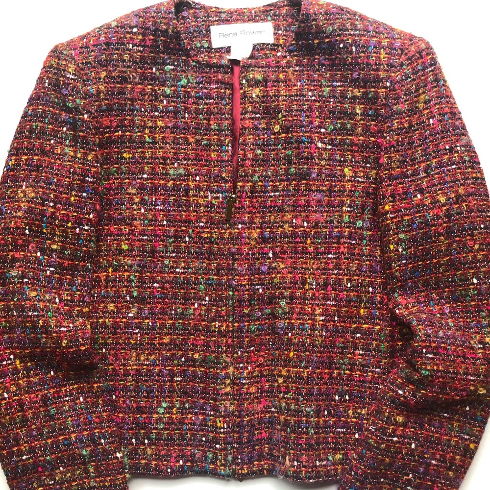 Boucle Jacket Rena Rowan sz 10 Zip Front